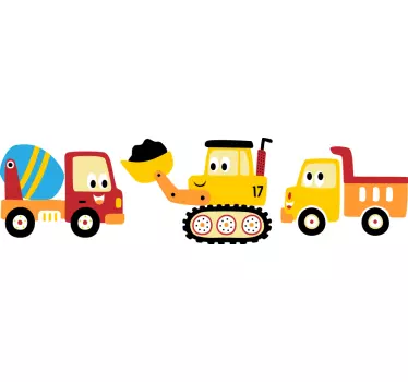 Teherautó, ásó, teherautó készlet játék matrica - TenStickers