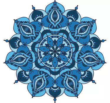 Lótusz kék mandala virág fali dekoráció - TenStickers
