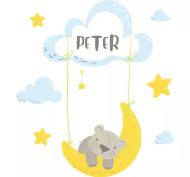 Személyre szabott álmos maci gyerekek matricák - TenStickers