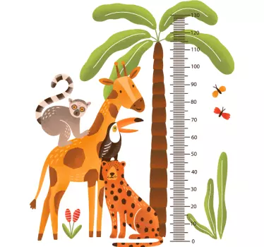 állatok gyerekeknek magasság diagram matrica - TenStickers