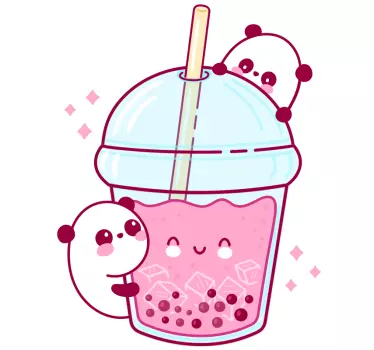 Aranyos panda tej tea rajzfilm fal matrica - TenStickers