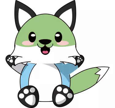 Anime színes róka rajzfilm fal matrica - TenStickers