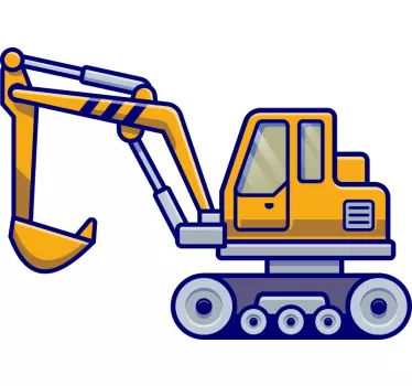 Kotrógép tipikus sárga gyerekeknek gyerek hálószoba fal matrica - TenStickers