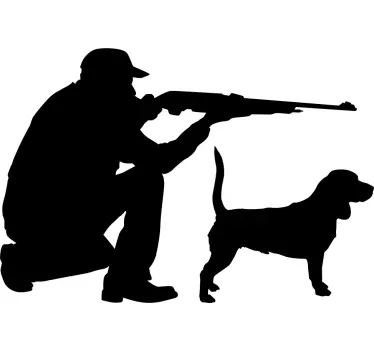 Vadász és kutya emberek matricák - TenStickers