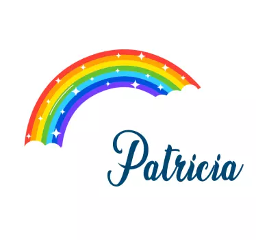 Személyre szabott szikrázó szivárványos baba falmatrica - TenStickers