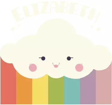 Cuki boldog felhő matrica gyerekeknek - TenStickers