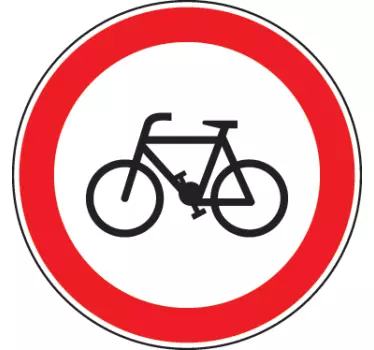 Nincs kerékpáros útjelző matrica - TenStickers