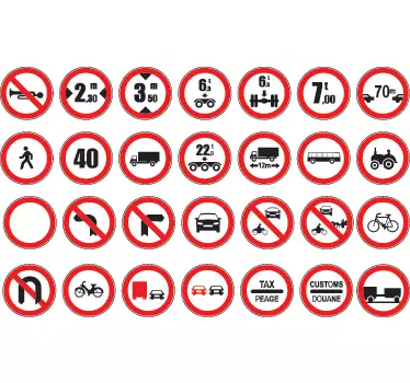Tiltott jel matrica készlet - TenStickers