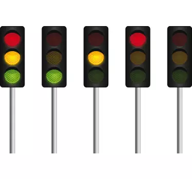 Közúti közlekedési lámpák fal matrica - TenStickers