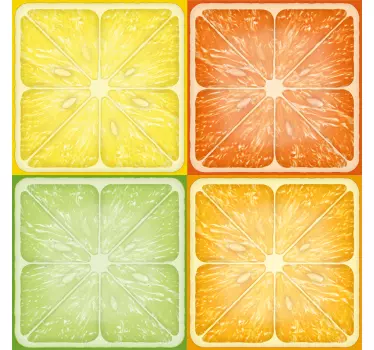 Színes citrus textúra matricák bútorok - TenStickers