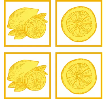 Narancs és citrom vázlat csempe cserép átadása - TenStickers