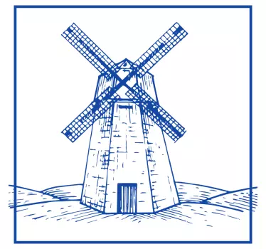 Delfts kék malom csempe matrica - TenStickers