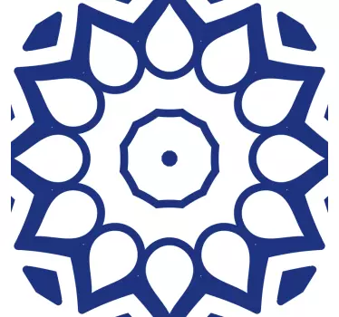 Delfts kék mandala virágok cserép átadása - TenStickers