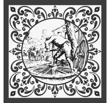 Vintage kézműves minta csempematrica - TenStickers