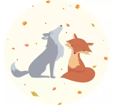 Róka és farkas vadállat fal matrica - TenStickers