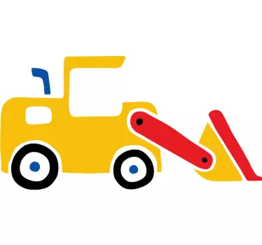 Kotrógép buldózer egyszerű rajzfilm játék matrica - TenStickers
