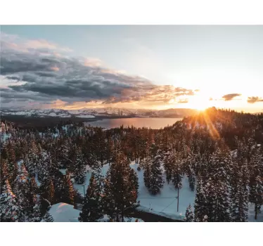 Kilátás nyílik a hegyi tóra zuhany matrica - TenStickers