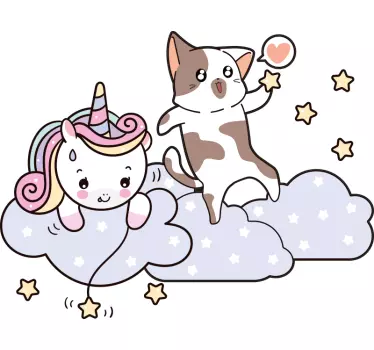 Játékos egyszarvú kaland matrica gyerekeknek - TenStickers