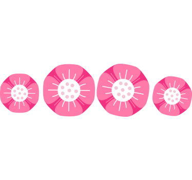 Lekerekített virágok kerékpáros matrica - TenStickers