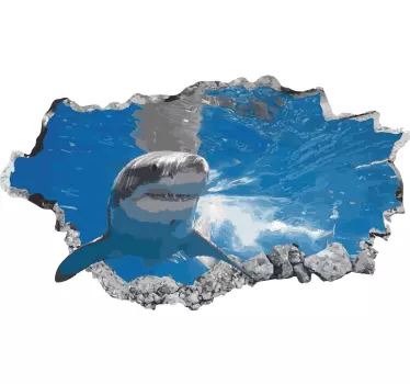Cápa bejáró fal hal matrica - TenStickers