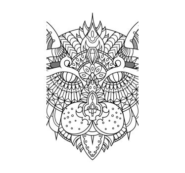 Macska illusztráció mandala ablak matrica - TenStickers