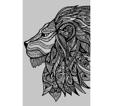 Dekoratív mandala oroszlánfejű ablak matrica - TenStickers