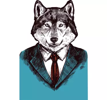 Kézzel rajzolt üzleti farkas ablak matrica - TenStickers