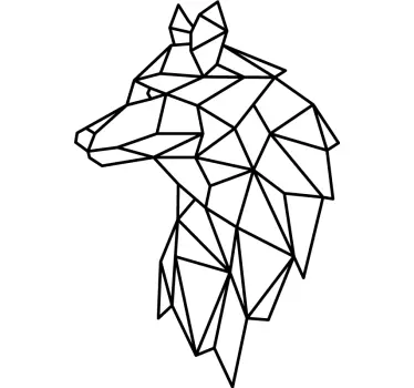 Origami farkas vadállat matrica - TenStickers
