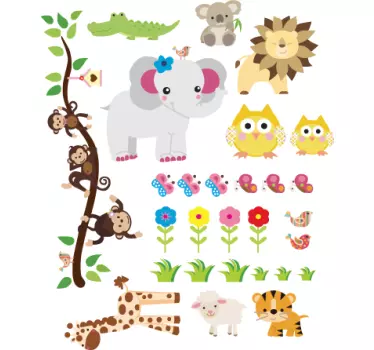 Gyerekek dzsungel fal matrica - TenStickers