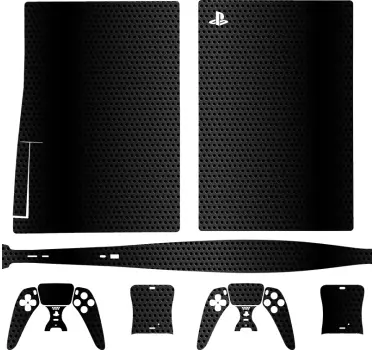 Fekete karbon bőr playstation 5 matrica - TenStickers