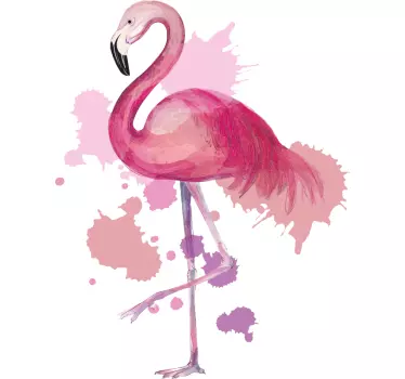 Vintage flamingó splash színek ablak matrica - TenStickers