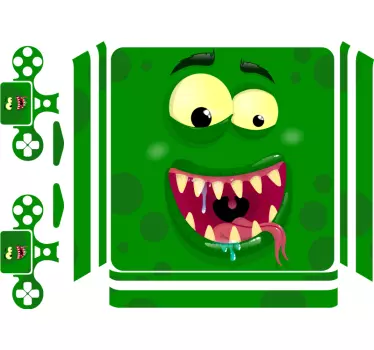 Ps4 green monster playstation 4 matrica - TenStickers