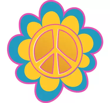 Virág békeszimbolum matrica - TenStickers