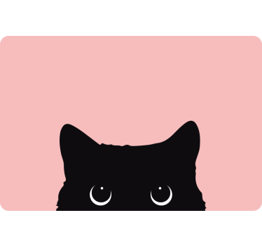 Macska feje a rózsaszín háttér laptop matricák - TenStickers
