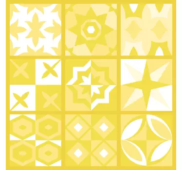 Sárga geometrikus minták csempematrica - TenStickers