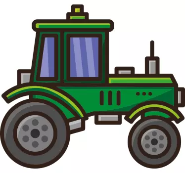 Zöld nagy traktor gyerek hálószoba fal matrica - TenStickers