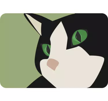Macska arca zöld szemmel laptop matrica - TenStickers