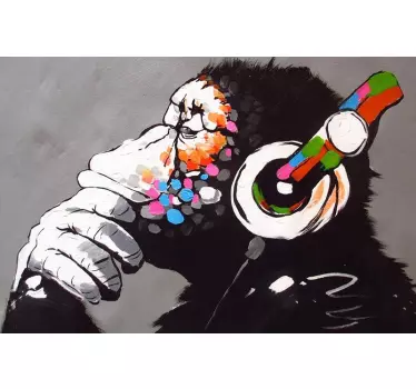 Dj majom graffiti bansky art laptop matrica - TenStickers