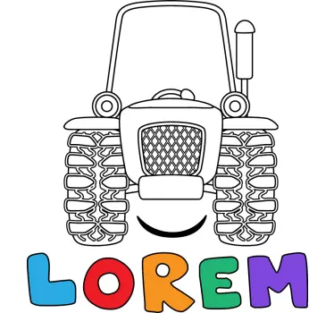 Színes név vázlat traktor egyedi matrica - TenStickers