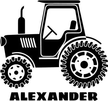 Sziluett traktor név játék matrica - TenStickers