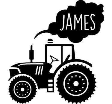 Sziluett traktor saját személyre szabott név játék matrica - TenStickers