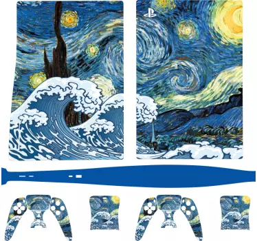 Csillagos Éjszaka jelenet matrica ps5 - TenStickers