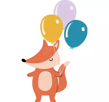 északi róka lufi illusztráció falfestmény - TenStickers
