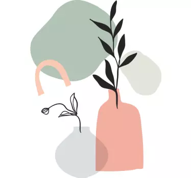 Absztrakt virágos vázák csempematrica - TenStickers