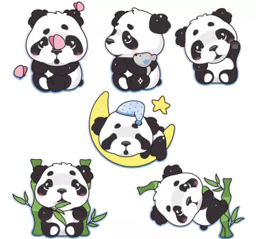 Vadászat és alvás panda matrica - TenStickers
