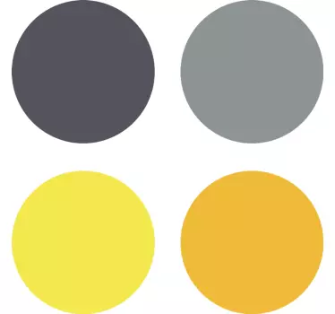 Szürke, sötétszürke és sárga pöttyös tapéta matrica - TenStickers