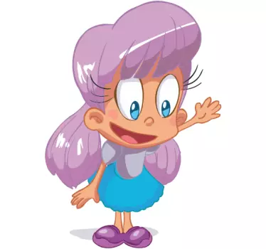 Lila hajú lány matrica - TenStickers