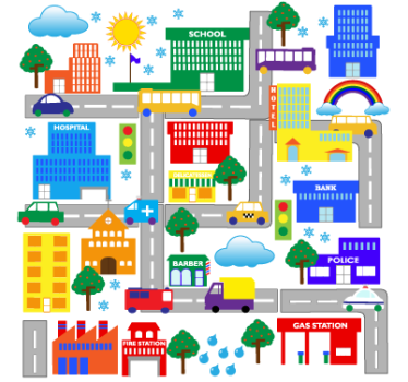 Városi utak gyerekek matrica - TenStickers