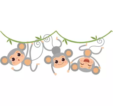 Aranyos majmos karakterek matrica gyerekeknek - TenStickers