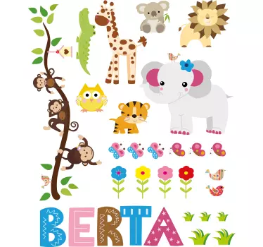 Színes Állatos téma matrica gyerekeknek - TenStickers